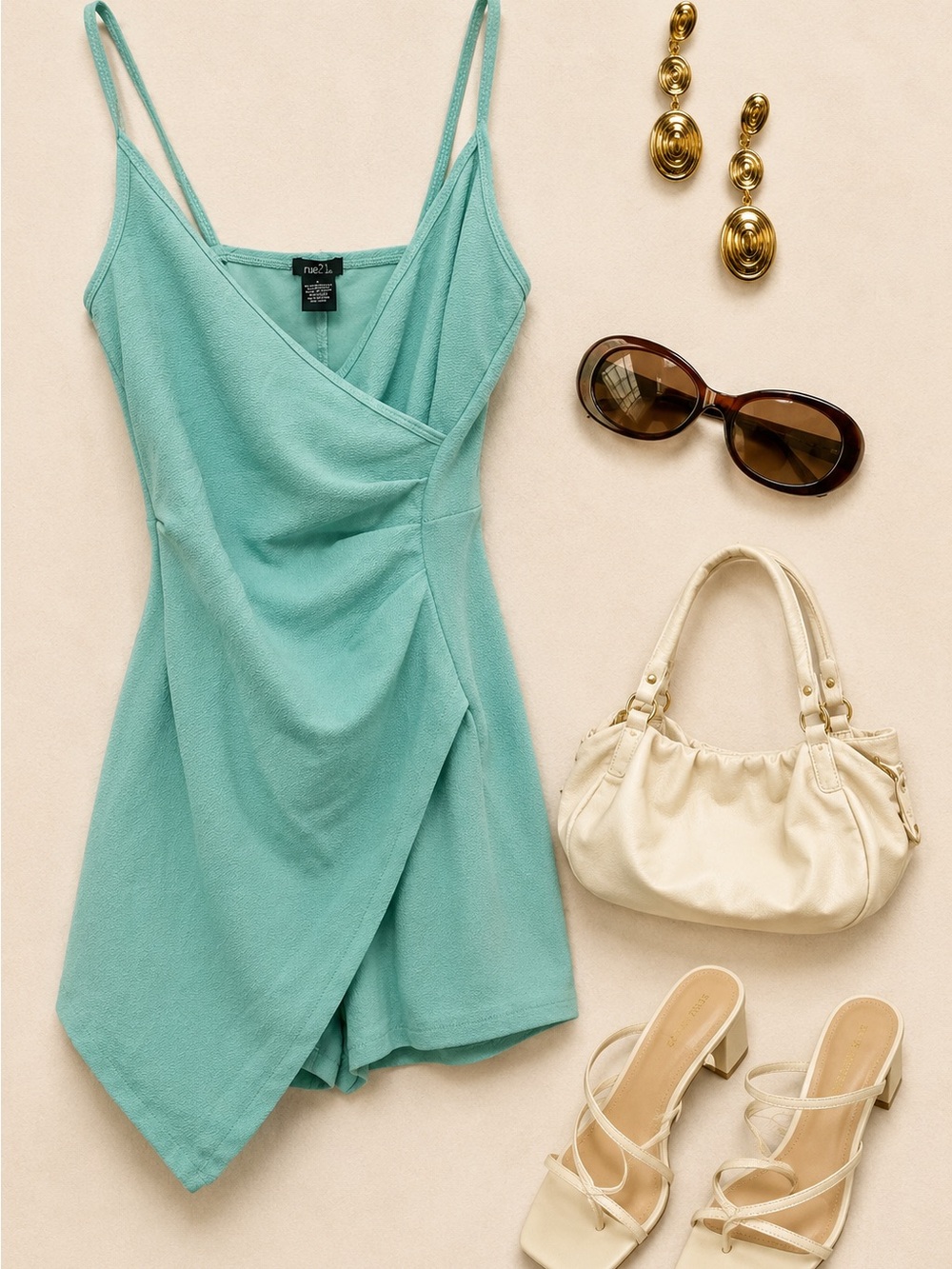 Rue21 Mint Green Wrap Romper Dress - Sleeveless V-Neck